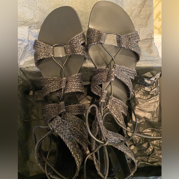 Casadei Black Woven Sandals US 7 - Picture 5 of 8